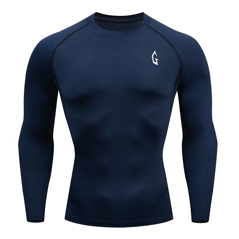 Men's Compression Printed T-shirt, Quick-Dry Fabric, Long-Sleeve Top Suitable for Bodybuilding and Running. RL802