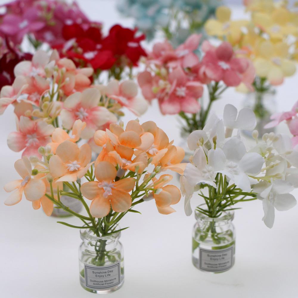 Doll House Miniature Mini Potted Flowers Green Potted Plant Model Toys For Dollhouse Accessories Decoration