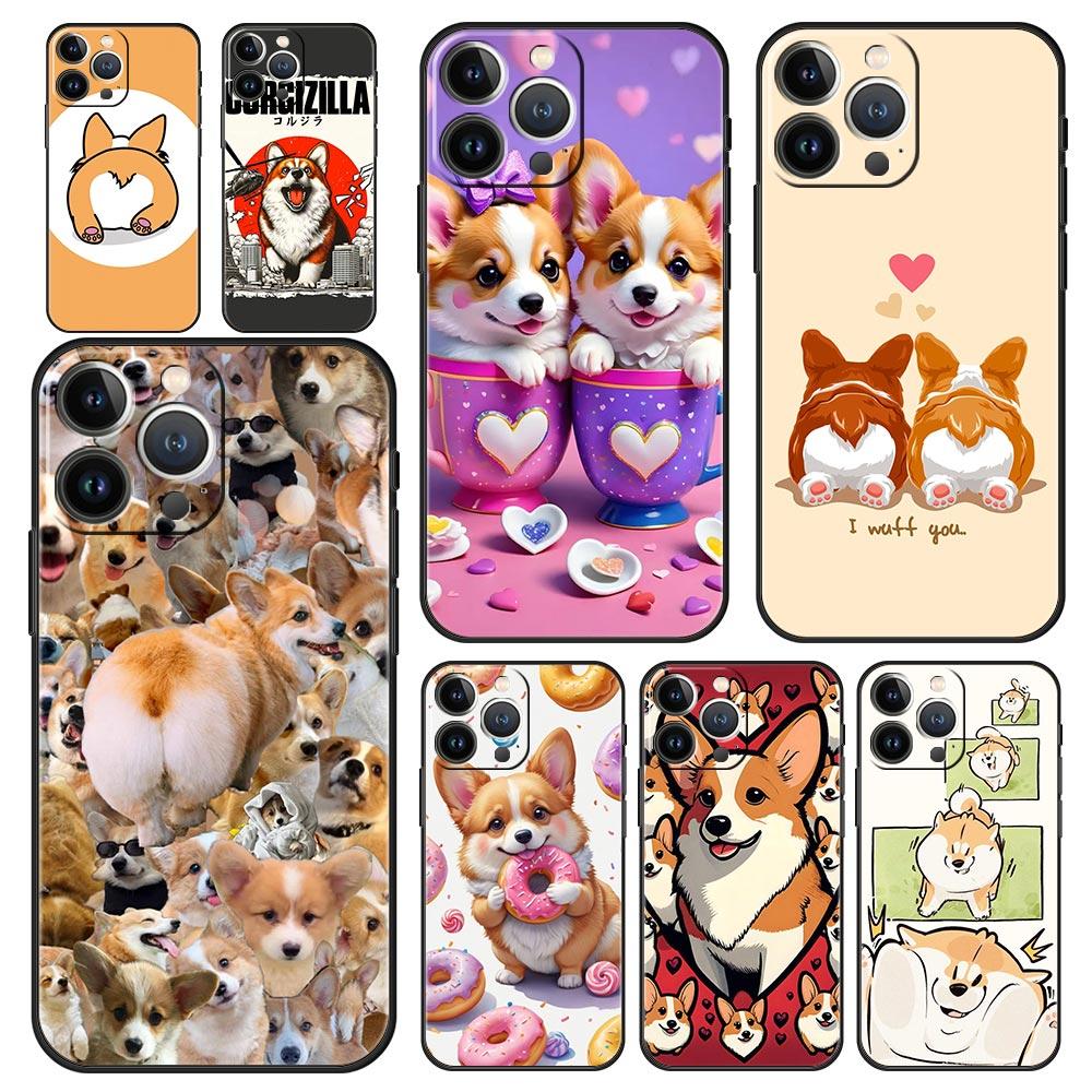 Cute Corgi Dog Phone Case Cover for iPhone 17 16 15 14 13 12 Pro Max 11 Pro Max 17 AIR Plus Shockproof Soft TPU Shell Fundas Bag
