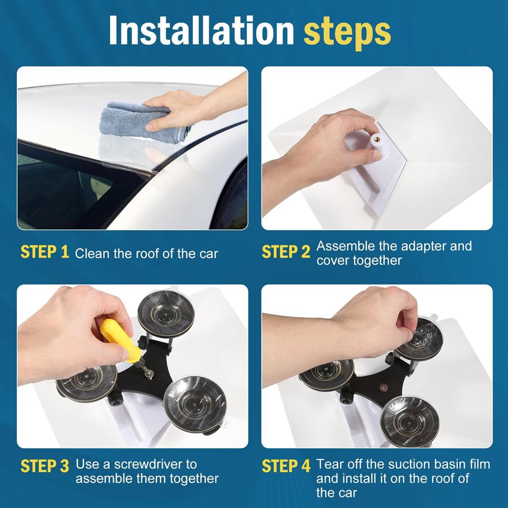 For StarLink Mini Suction Cup Holder Car Roof Bracket with Adjustable Angle Adapter for Smooth Surface Mounting Kits