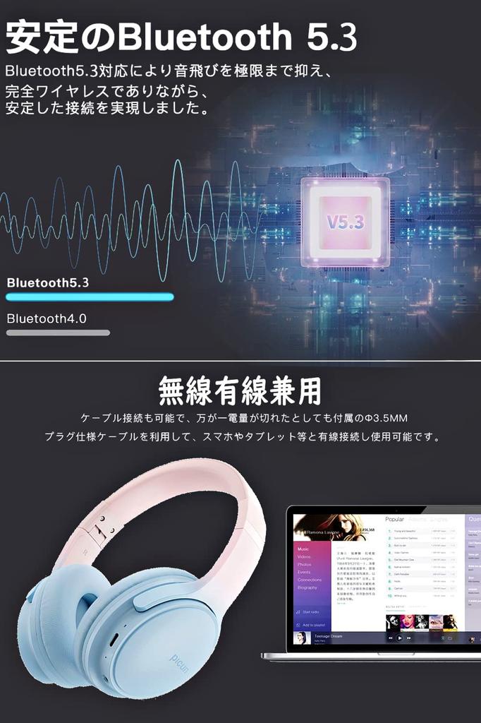 Bluetooth HiFi Wireless Supports Two Simultaneous Low Design for Sound Lightweight and Comfortable To Foldable 40mm HD Driver Up To 46 Hours of