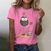 Maglietta da Donna con Grafica di Uccello Cartone Animato Estate Nuova Girocollo Pullover Femminile Ampia Street Maniche Corte T-shirt Moda Abbigliamento da Donna