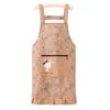 New Breathable Flower Kitchen Apron Cotton Korean Style Chef Apron Wear-resistant Catering Work Clothes for Women Girl