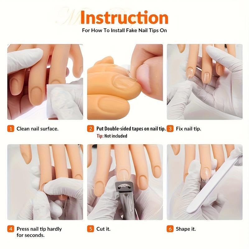 Nail Art Fake Hand Flexible Soft Adjustable Plastic Finger Practice Prosthetic Model Manicure Training Display Tool