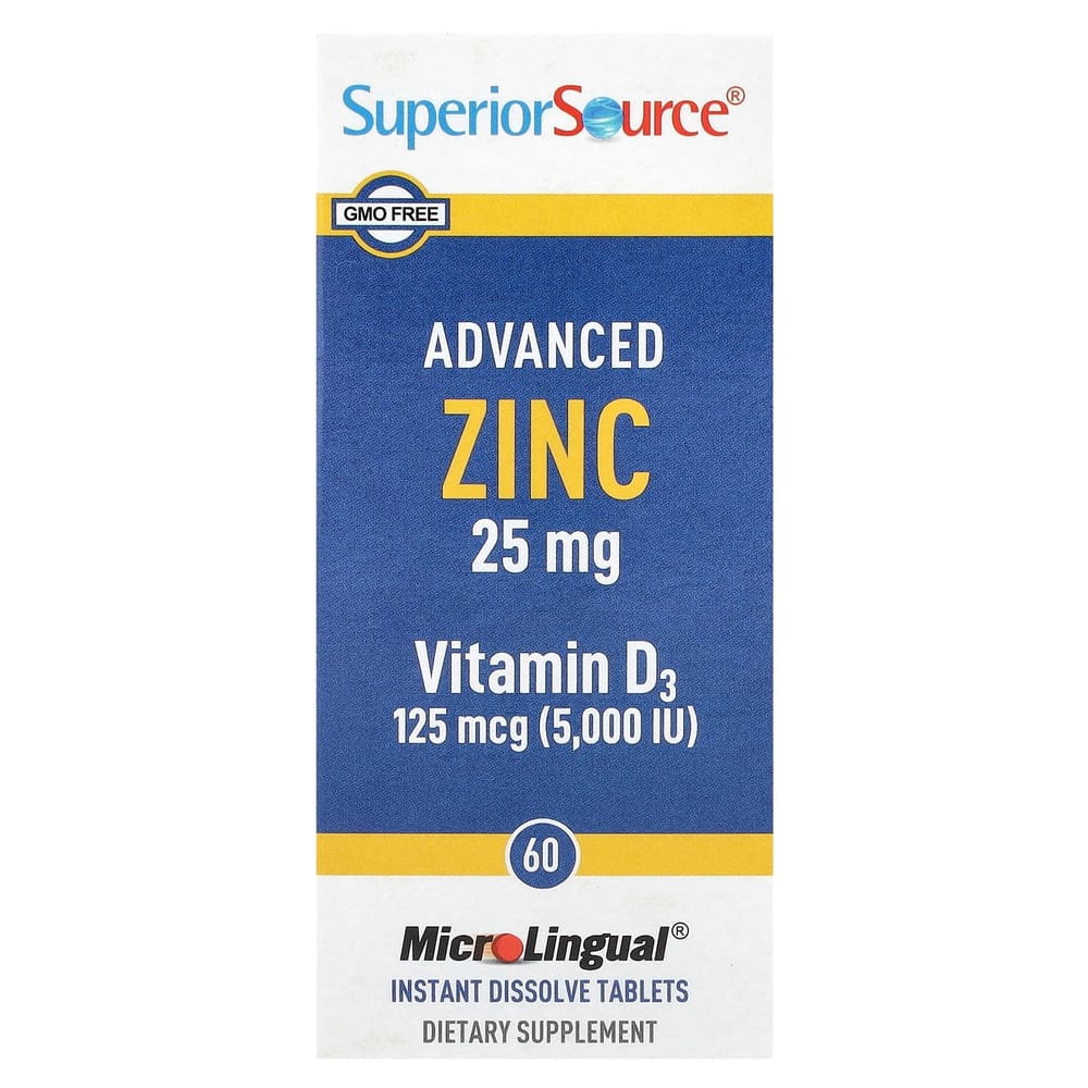 Superior Source Advanced Zinc Vitamin D3 Instantly Dissolving MicroLingual Tablets, 60 Tablets