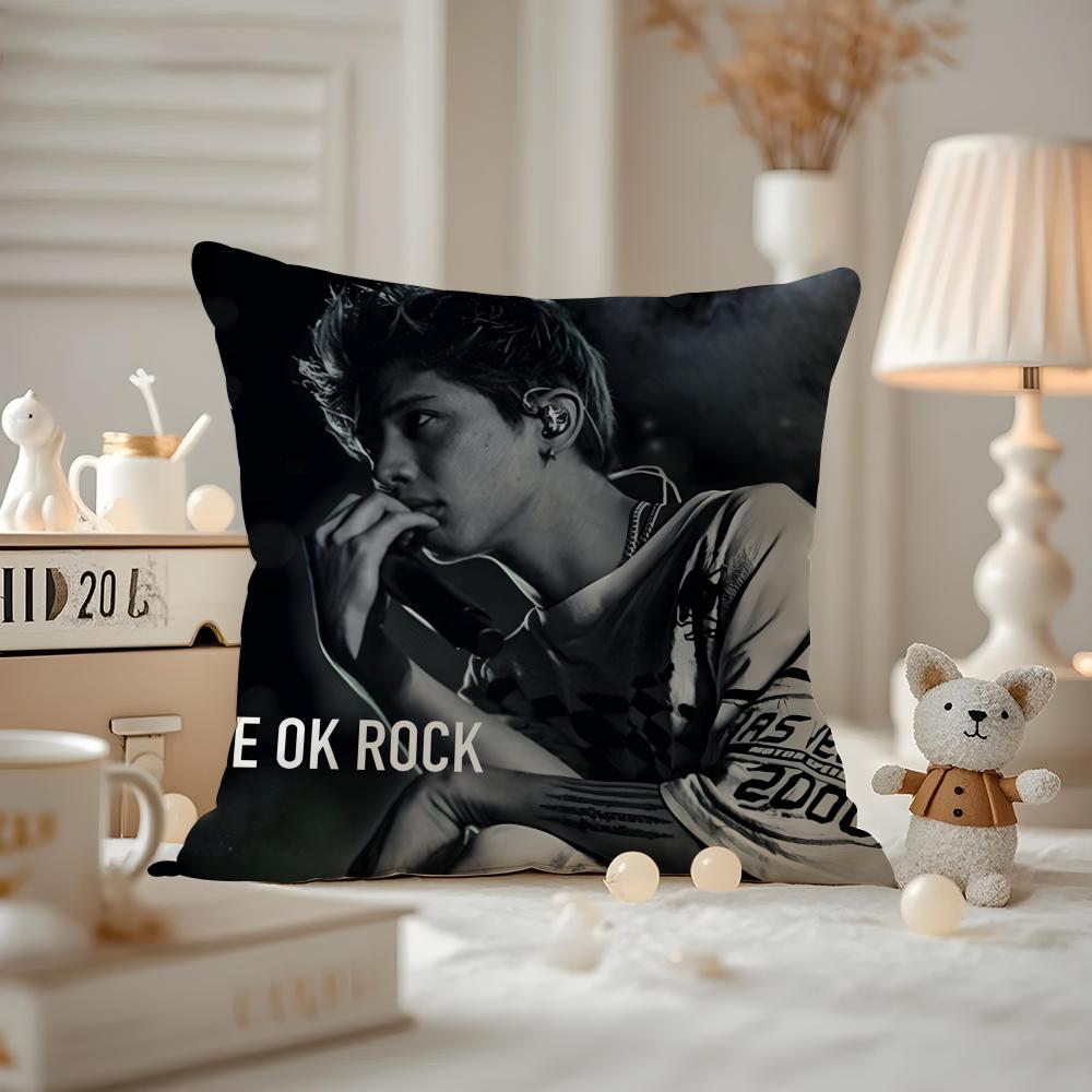 ONE OKBand OONE OK RROCK Cushion Cover Antidustmite Pillowcase Invisible zipper silky short plush Sofa cushion cover