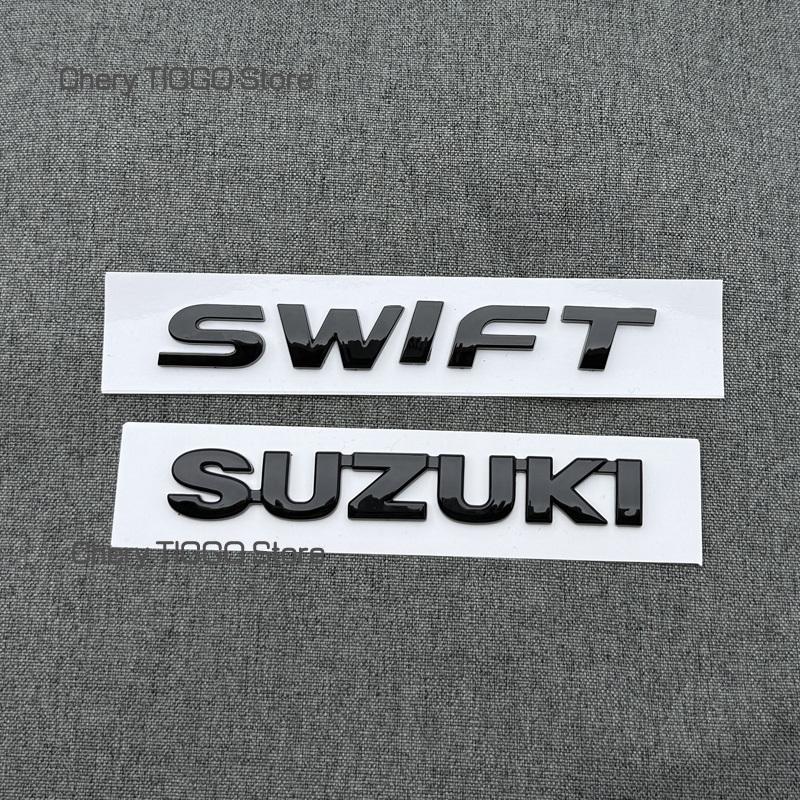 ABS čierna Predná mriežka Zadné emblémy na kufor Nálepky pre SUZUKI SWIFT 3D Logo auta Odznak Vodotesné Autodoplnky