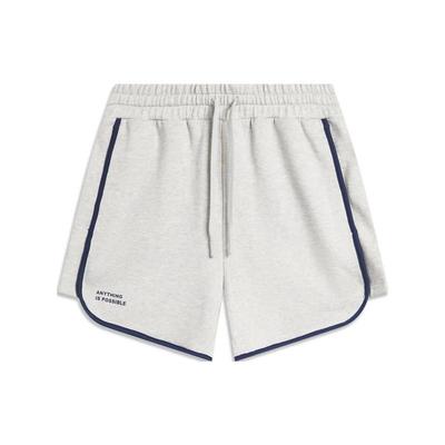 Shorts Casuais Confortáveis Color Block para Jovens de Fim de Semana Shorts Femininos Flor-Cinza Cinza-Fumaça Claro AKSU630-2