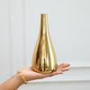 Golden Metal Flower Vase for Home Décor | Table Top Decorative Teardrop Vase for Living Room, Office & Bedroom