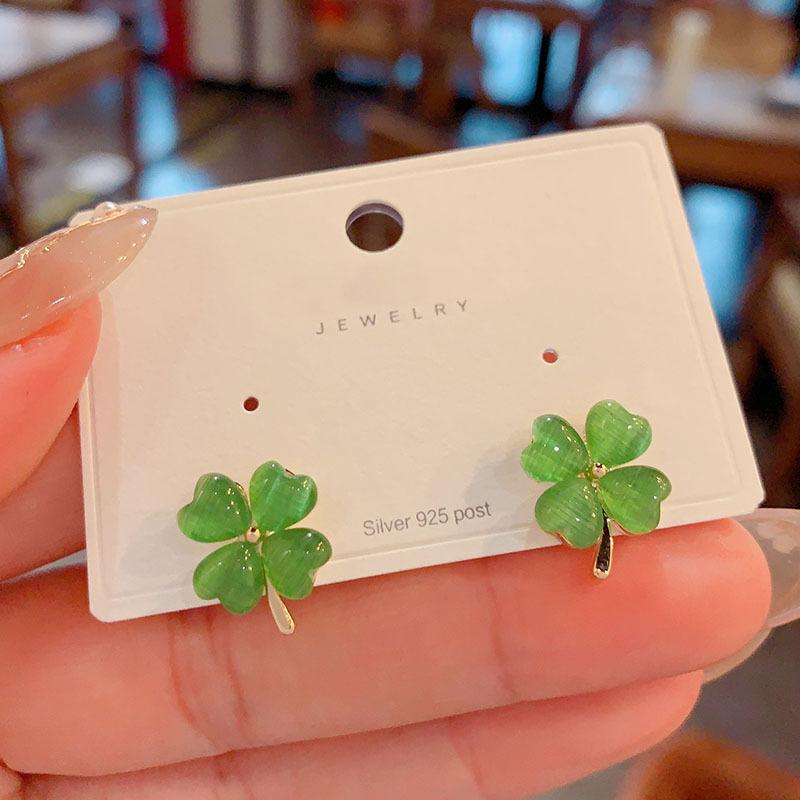 

Серьги-клеверы с улучшенным дизайном Sense Temperament, женские, новые, сетчатые, красные, нишевые, индивидуальные серьги