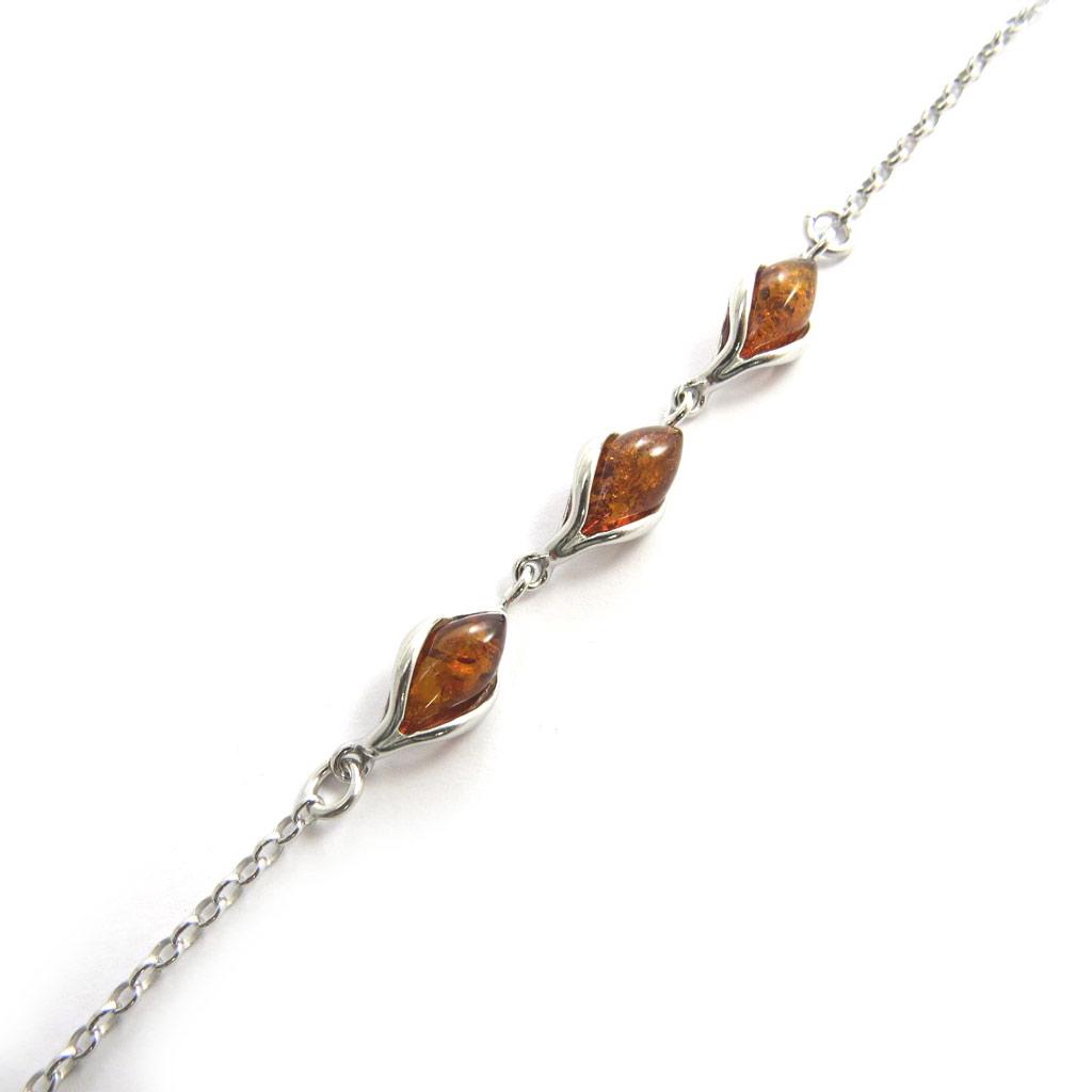 Les Trésors De Lily [N2279] - Silver Bracelet 'Inspiration' Amber Cognac (rhodium-plated) - 8 Mm