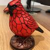 Cardinals Table Lamp Resin Red Bird Night Light for Bedside Living Room Christmas Decor