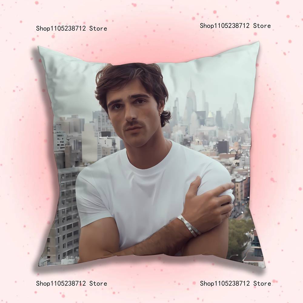 J-Jacob E-Elordi Pillow Case Plush Fabric Soft Pillowcase Double Sided Print Sofa Cushion Cover Throw