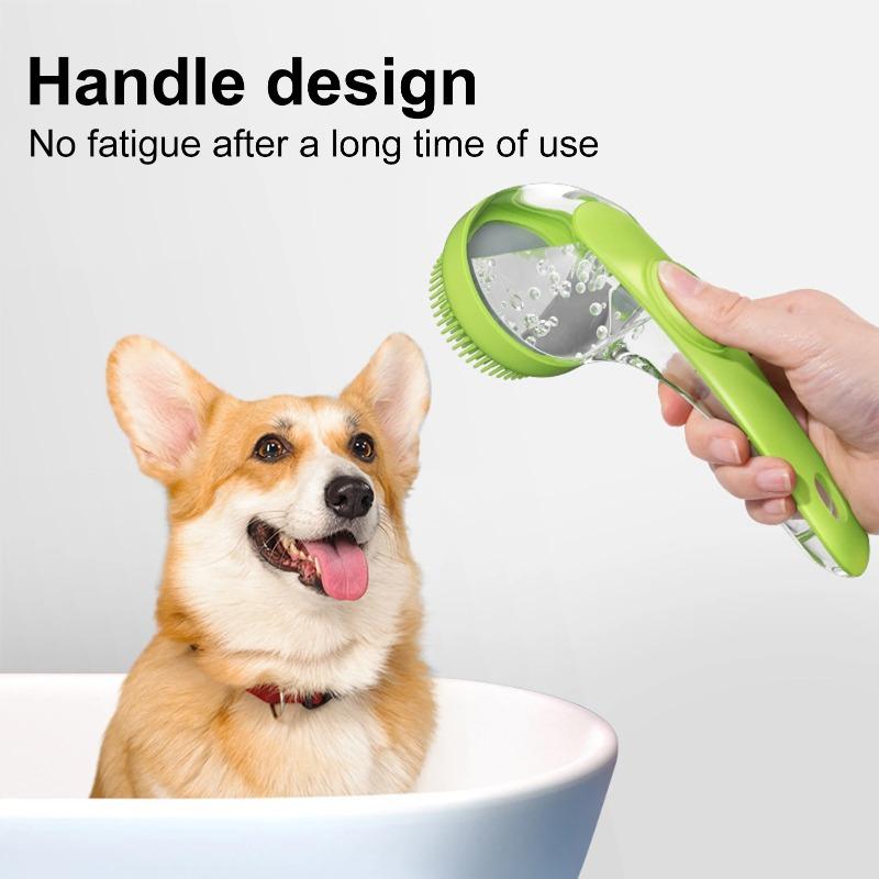 Pet Bath Brush Dog Shampoo Scrubber Gentle Scrub Massager with Soap Dispenser Portable Washer Tool for Shower Massage Bathtub