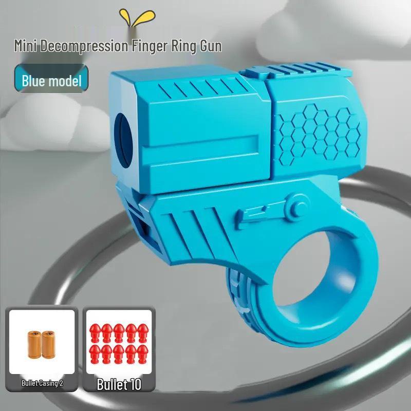 Mini Finger Launcher Rotating Toy Gun with Shell Ejecting for Boys