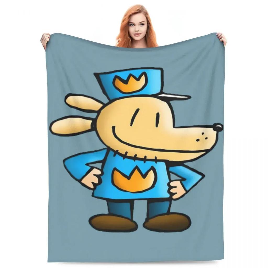 Coperta da divano Cane Uomo Dogman e Amico Coperta in Microfibra Quattro Misure Cartone Animato Portatile Adatta per Divano Coperta Anti-Pilling