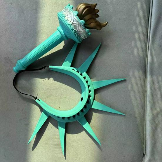 Cosplay Headband Statue of Liberty Crown And Torch Set American Landmark Lady Liberty Statue Cosplay Accessories for Women Halloween Costume Party