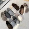 Winter Baotou Slippers Women's Round Head Deep Mouth Suede Belt Buckle Soft Sole Non-slip Wear-resistant Flat Shoes