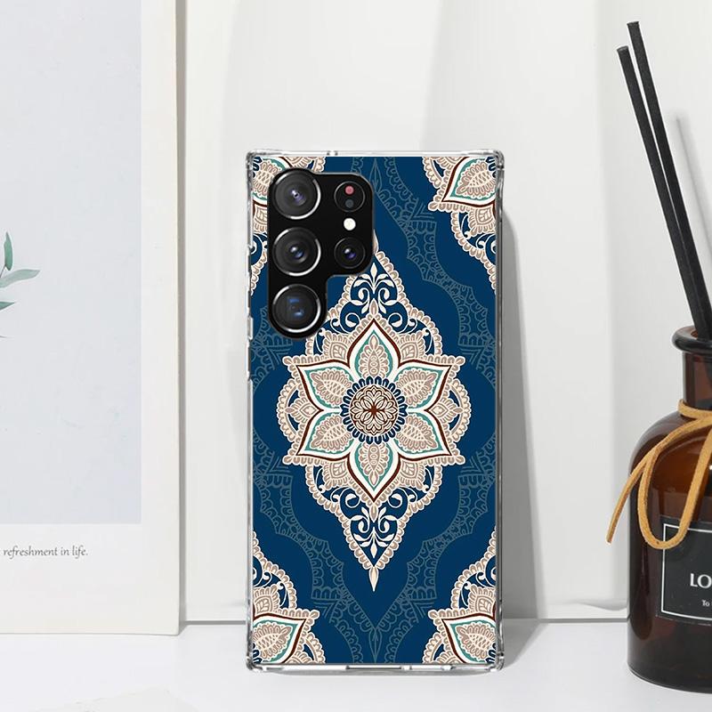 Totem Mandala Colorful Flower Phone Case For Samsung Galaxy Note 20 Ultra 10 Plus 9 8 M11 M12 M21 M30S M32 M51 M52 J4 J6 + J8 Ar