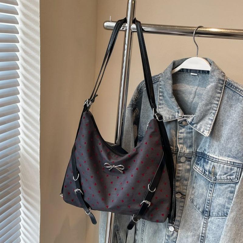 Personalized Casual Large-capacity Shoulder Bag, New Fashion Polka Dot Portable Tote Bag, Commuter Backpack.