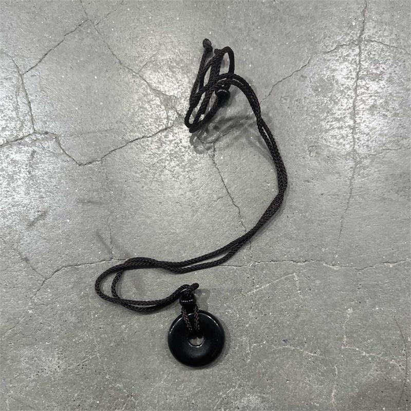 Agate Stone Peace Clasp Necklace Doughnut Woven Pendant Men'S And Women'S Jewelry Small Gifts