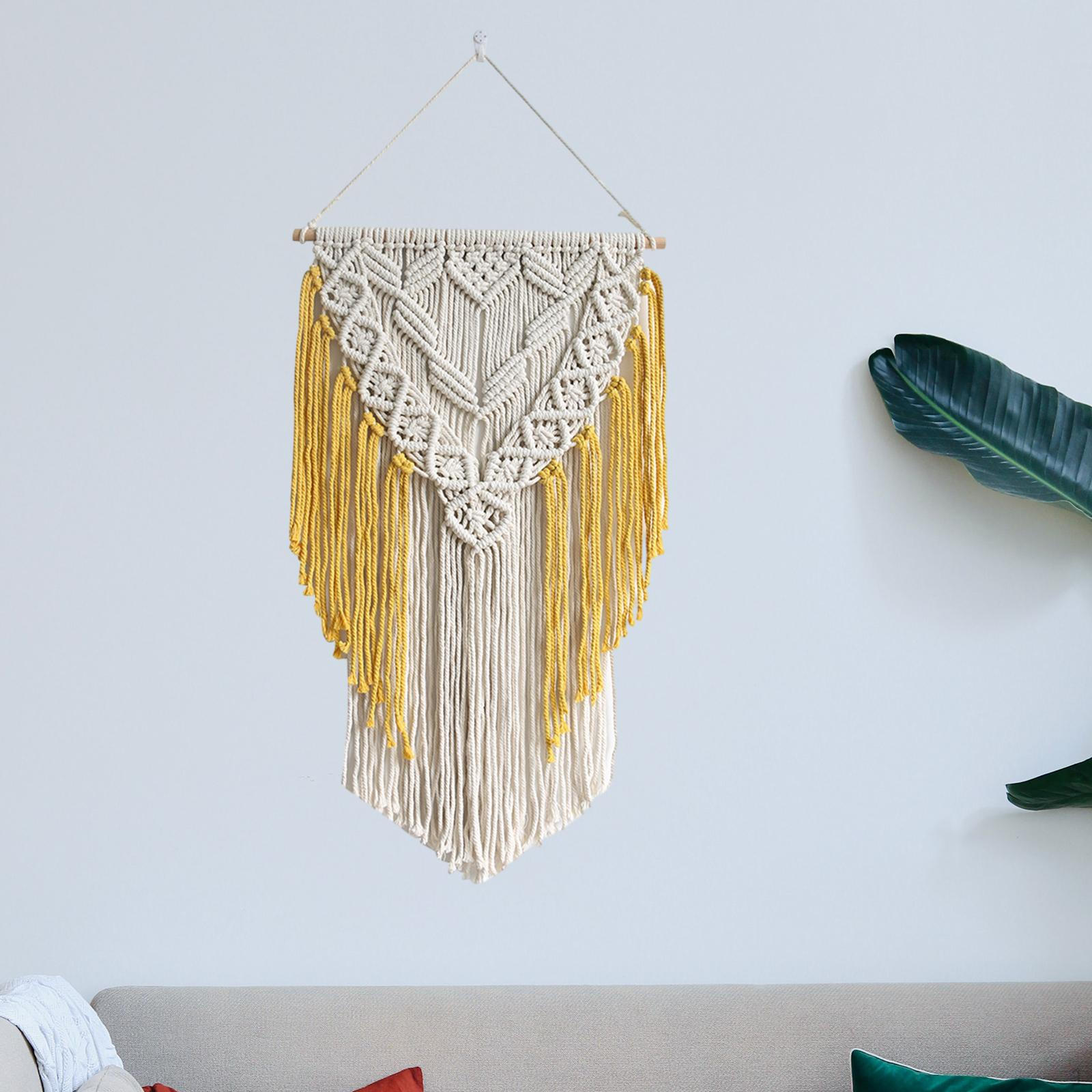 Macrame Wall Hanging, Braided Tassel Macrame, Chic Backdrop Decor Handmade Woven Tapestry for