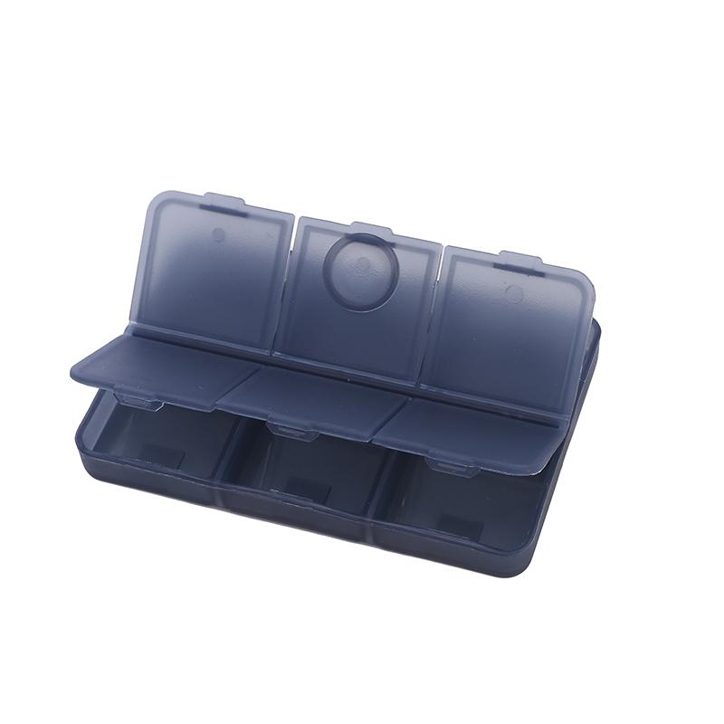Household Solid Color Plastic Portable Pill Box Vitamin Holder Case Travel 6 Compartment Packaging Medicine Box Storage
