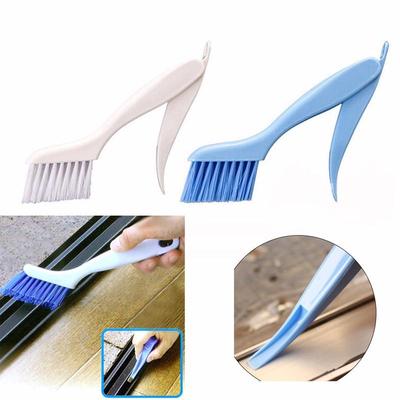 Cadre de fenêtre de voiture multifonctionnel Rainure fendue de porte Brosse en fourrure Pliable avec Grattoir Brosse de nettoyage.