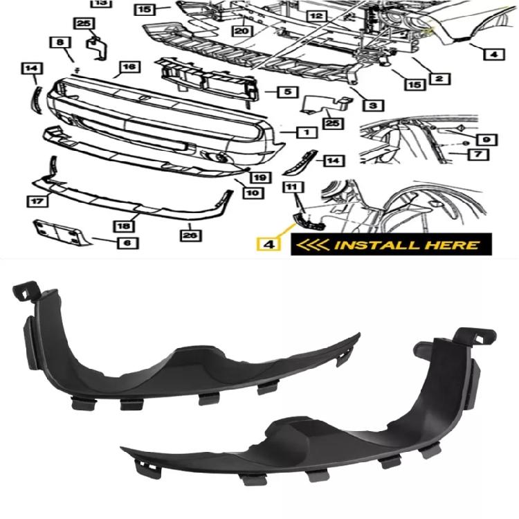 Left and Right Headlamp Housing Bracket Bumper Retainer Suitable for 95976851 GM2508111 95976852 GM2509111 Professional