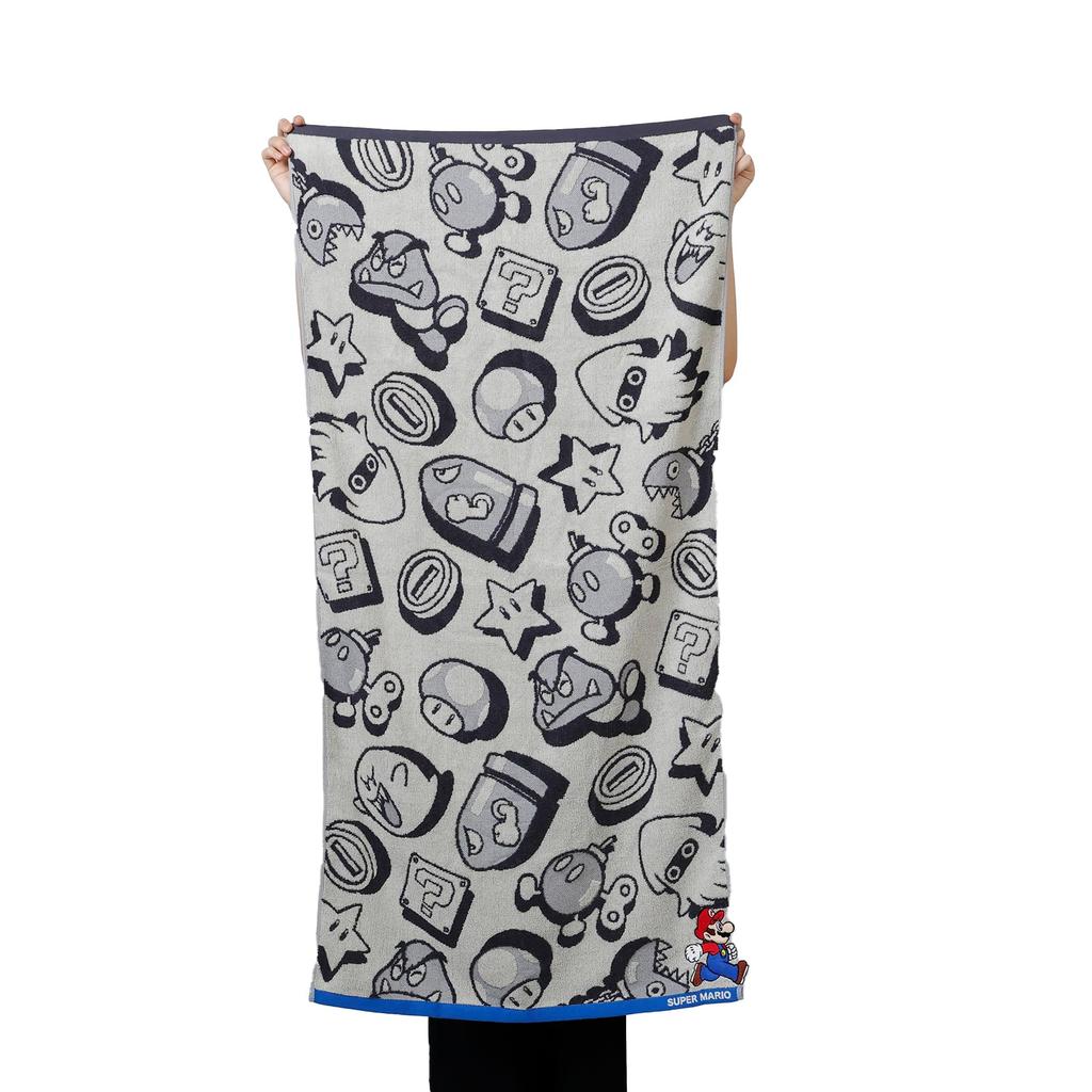 Marushin Bath Nintendo Mario Adventure Organic Antibacterial and 4485016800 Towel, World, Cotton, Deodorizing,