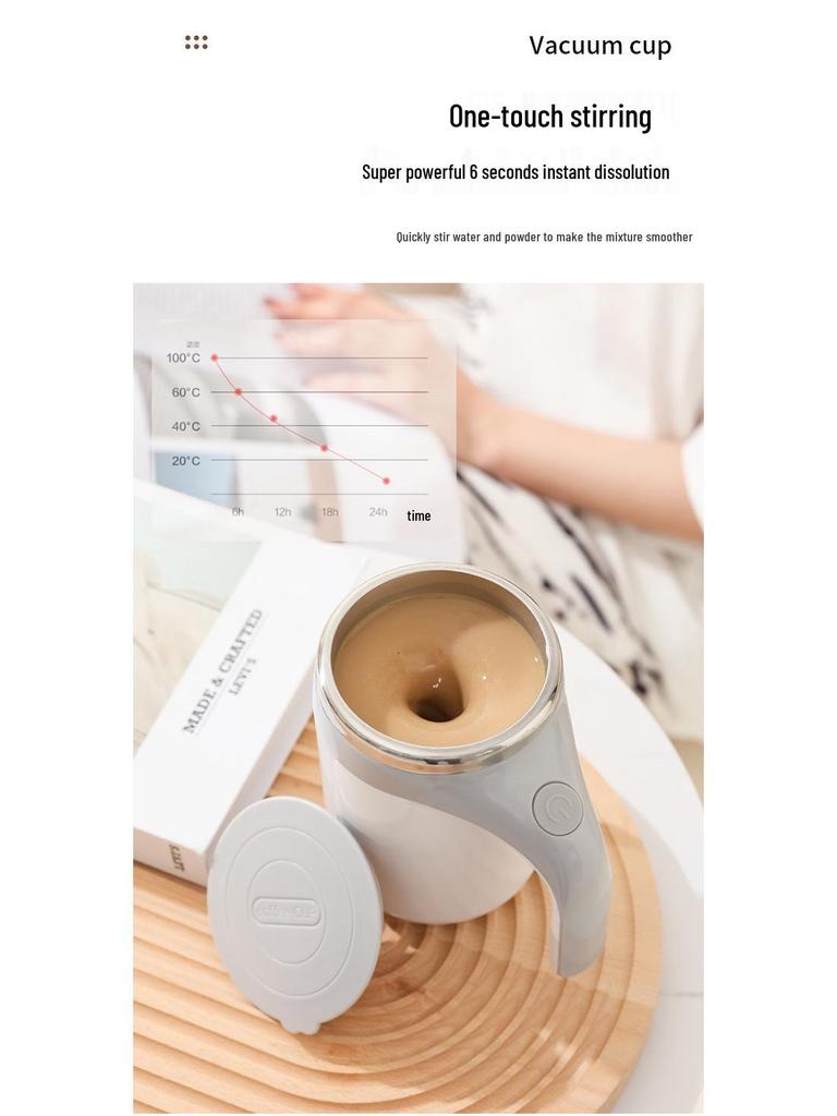 Tazza Mescolatrice Automatica Wireless - Shaker Elettrico Portatile per Caffè e Latte