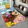Cartoon Cute M-Masha Bear Non-Slip Area Rug for Living Room,Bedroom,Playroom,Soft Carpet Floor Mat Home Decor Rug  Room