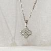 Elegant Four Leaf Clover Shaped Pendant Necklace for Women Sparkling Stone Halo Design Dainty Everyday Jewelry Gift for Her