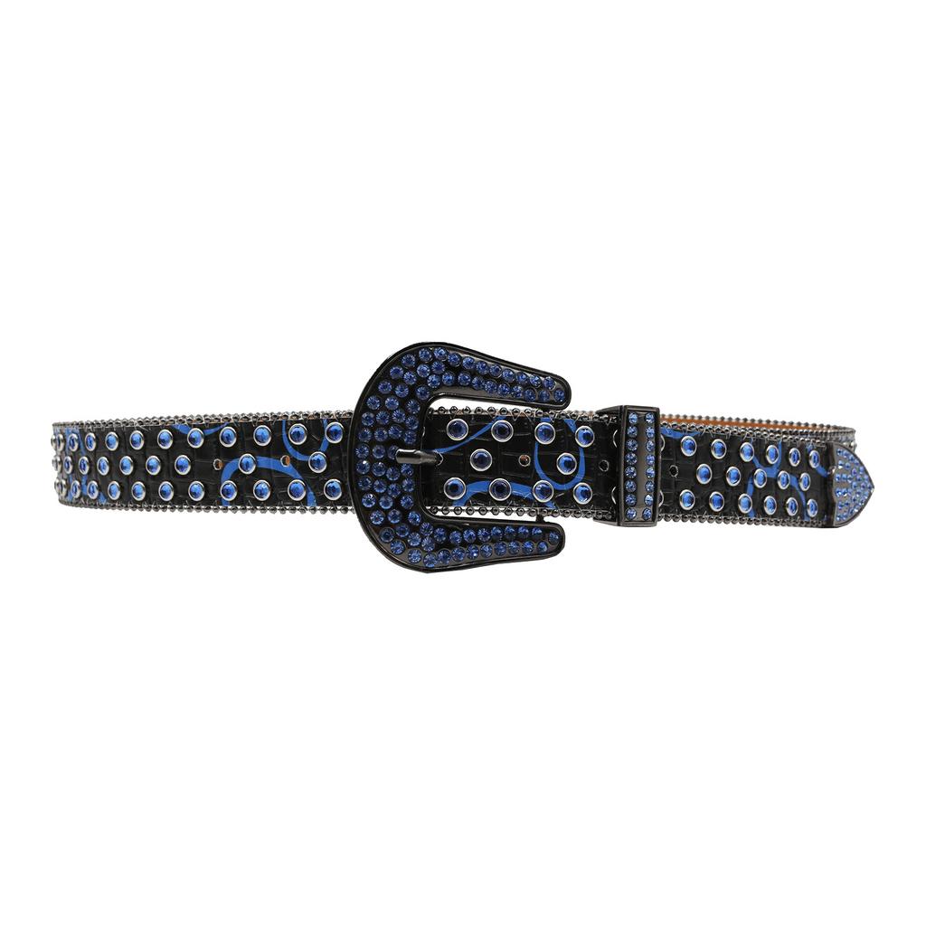 Punk Belt European and American Style Printed Rhinestone Punk Hot Girl Style Fashion Belt Men's and Women's Belt