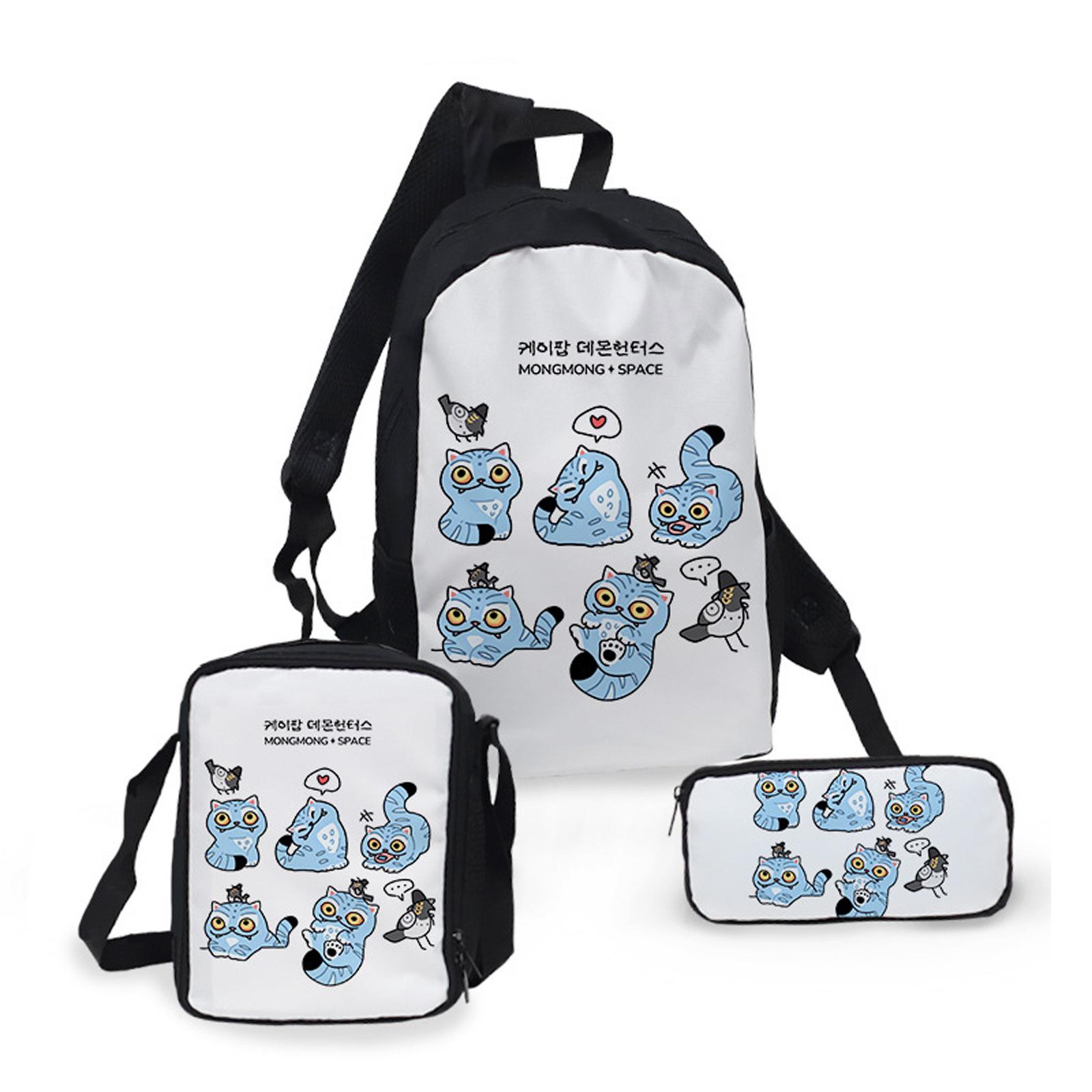 

Рюкзак для девочек в студенческом стиле, большой вместимости, легкий, дорожная сумка-рюкзак, набор из трех предметов One Size