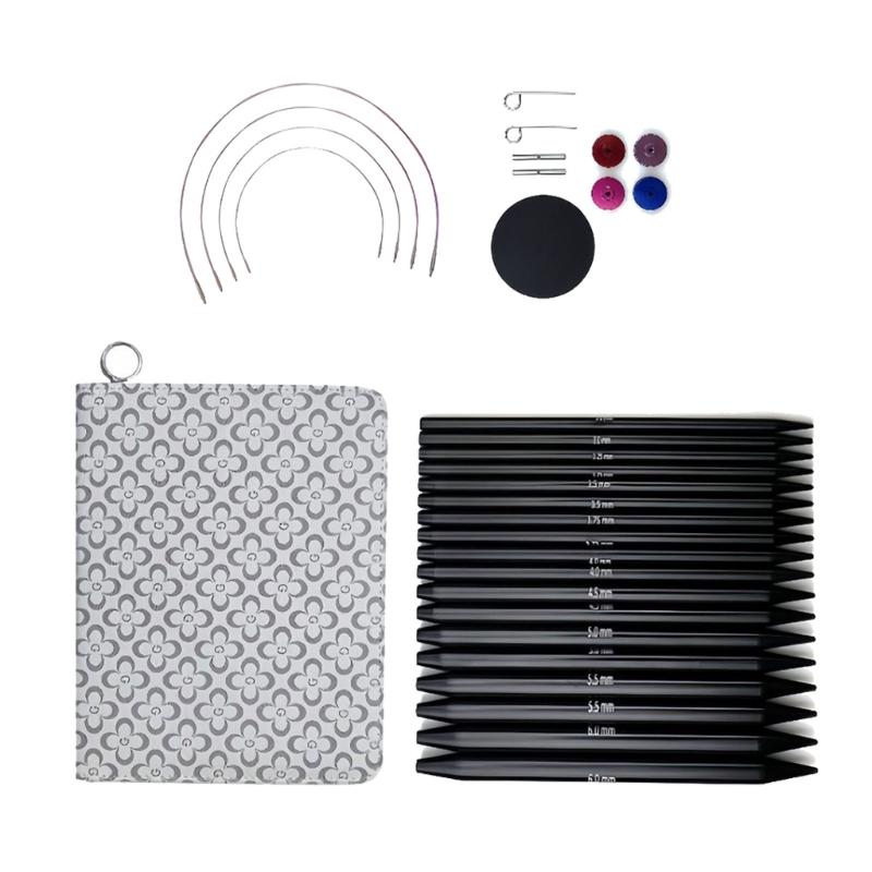 9Pairs of Interchangeable Circular Knitting Needle Set for Knitting Sweater Sock Aluminum Circular Knitting Needle Set 1
