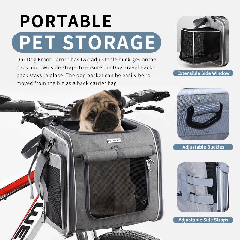 FULED Pet Carrier Front Bike Basket for Dogs