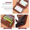 Men's Cross-Border Slim Tri-Fold Leather Wallet with ID and Card Holder