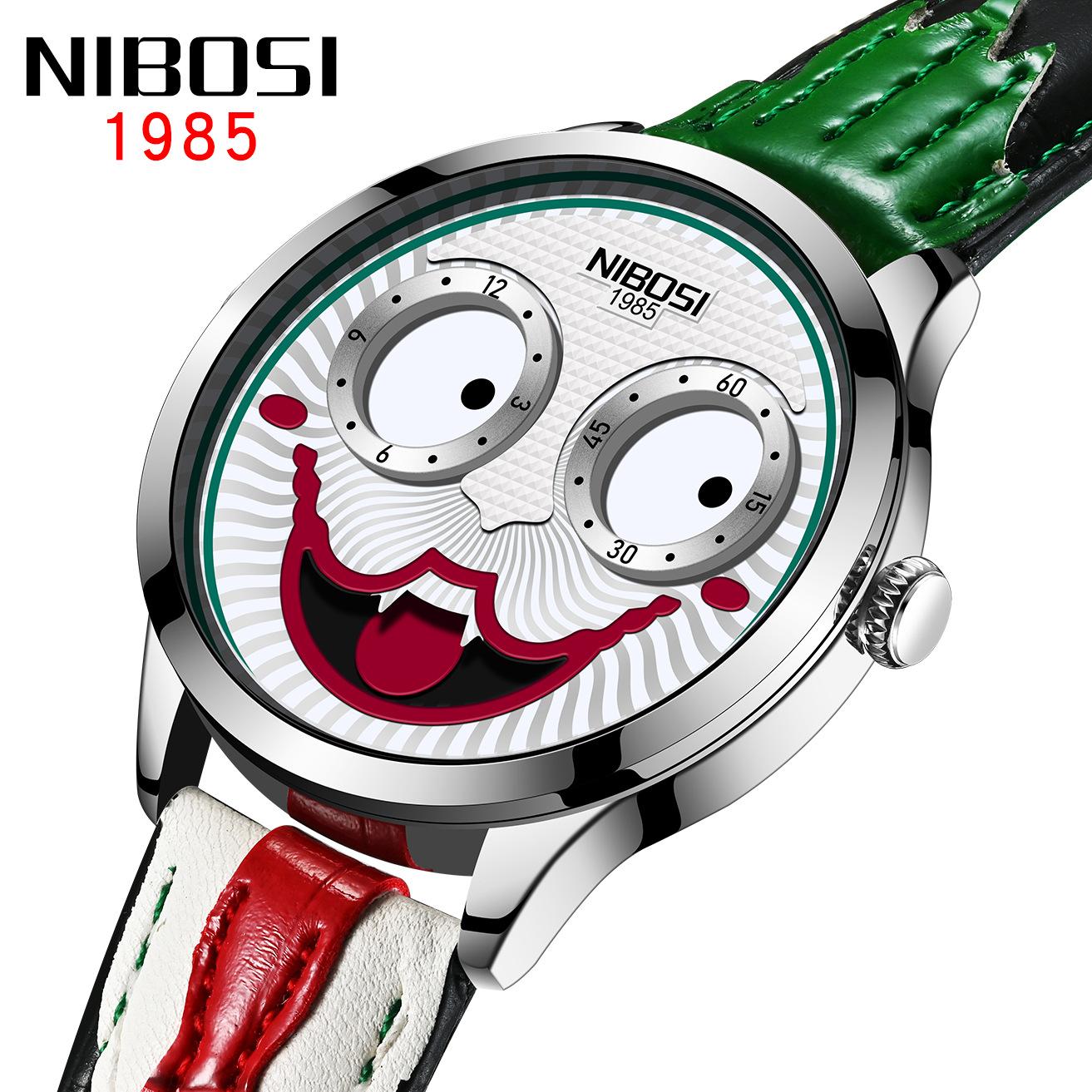 

NIBOSI Clown Мужские часы Модные трендовые кварцевые часы