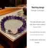 Natürliches Amethyst- und Rosa-Kristall-Perlenarmband - Einfacher Chinesischer Stil