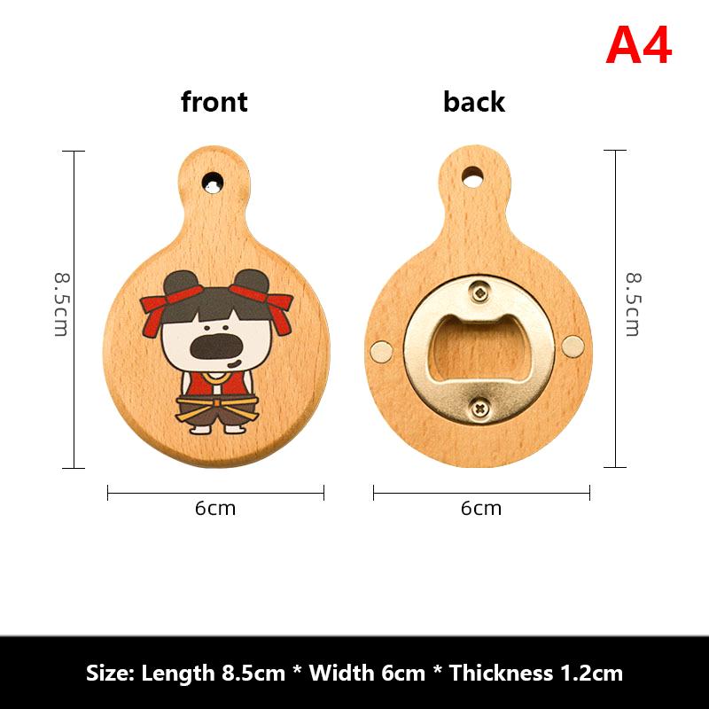 

Мультяшная магнитная открывалка для бутылок деревянная пивная холодильник магнитная наклейка милая мини-сковородка для пиццы открывалка для бутылок
