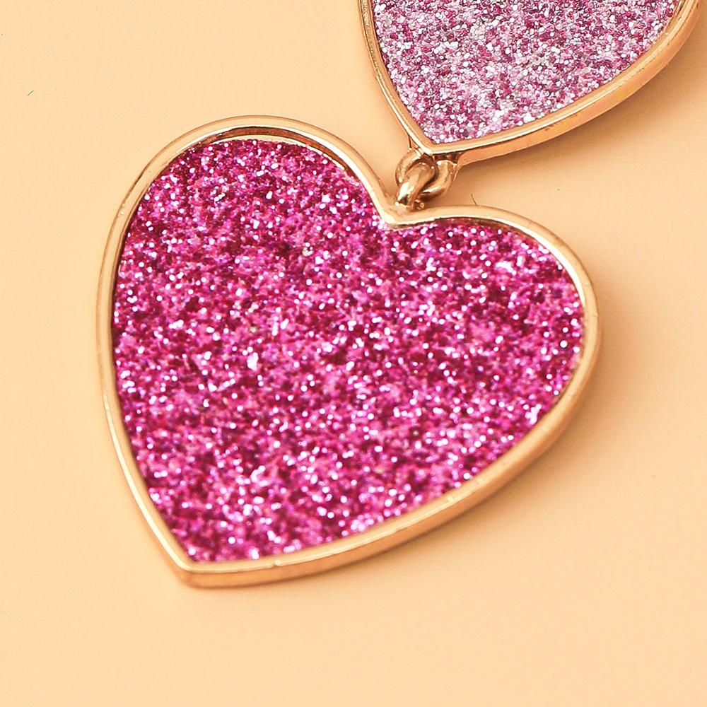 Vintage Black Red Geometric Heart Earrings Pendants Tassel Drop Earrings Bling Love Statement Aretes Gifts Ladies Jewelry