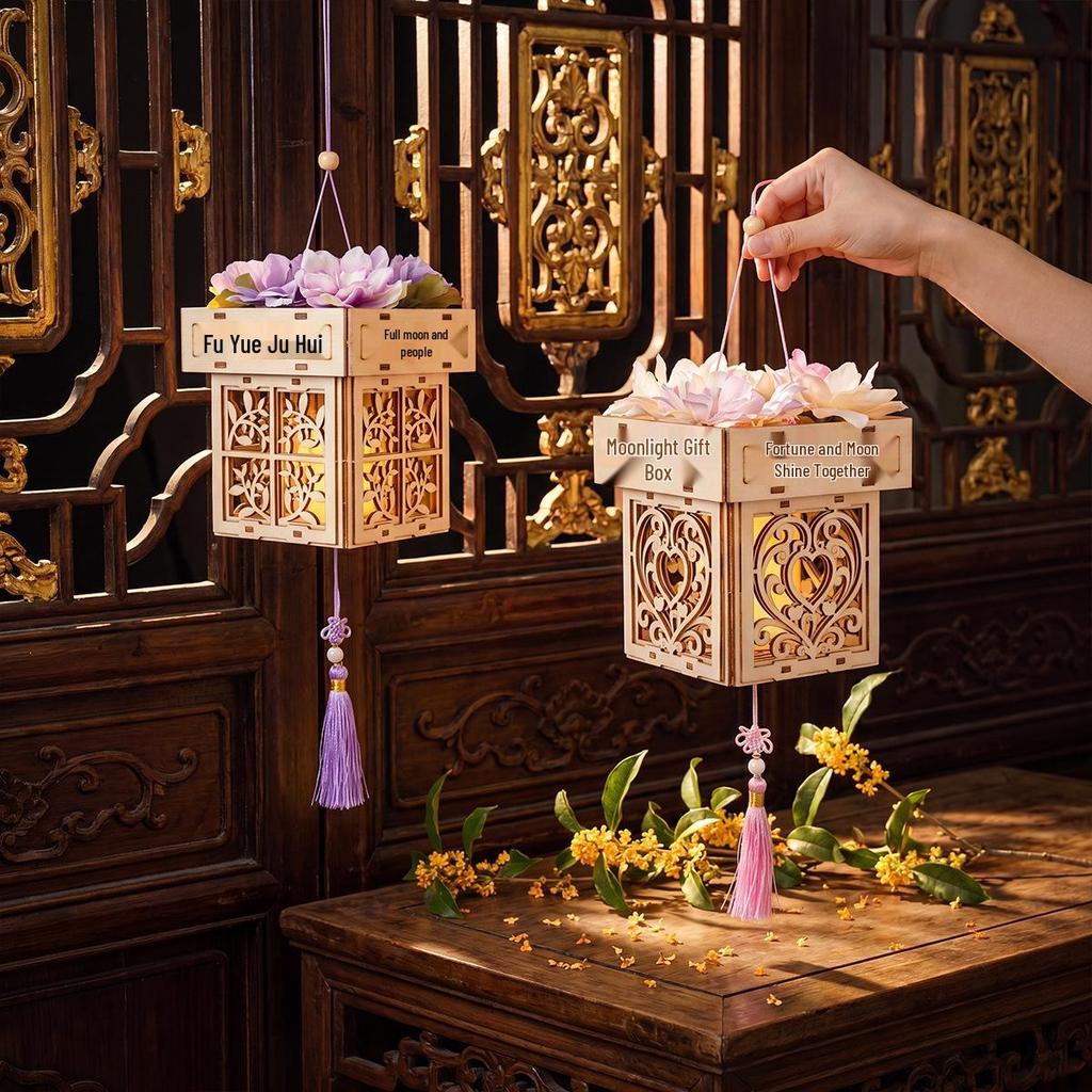 Handmade Mid-Autumn Lantern DIY Kit: Ancient Style Luminous Night Light for Team Gifts