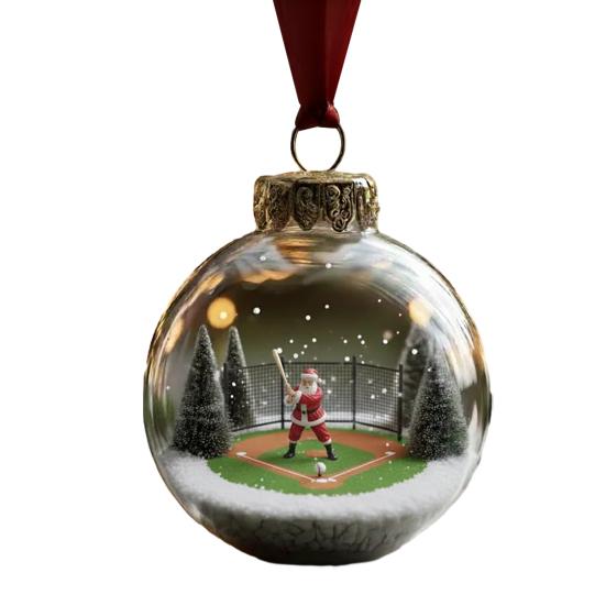 Bombka Szklana Stadion Świętego Mikołaja Ozdoba Wisząca na Choinkę z Motywem Sportowym Świąteczna Dekoracja Domu