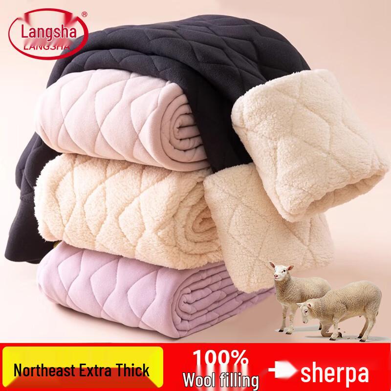 LANGSHA Women's 100% Wool Thermal Leggings