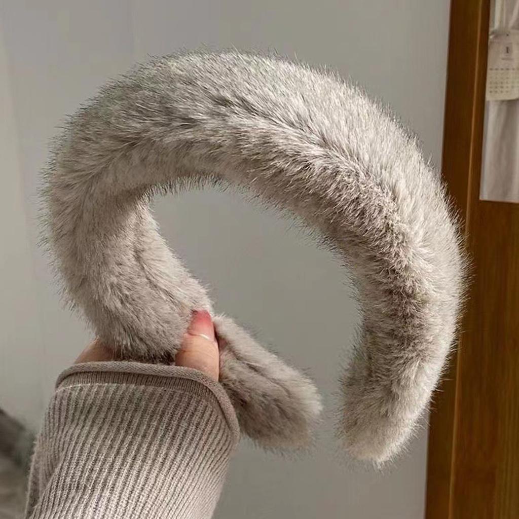 Sweet Headbands Faux Furs Headband Fashion Headband Multipurpose Yoga Sports Spa Wide Brim Hair Hoop for Woman Girls