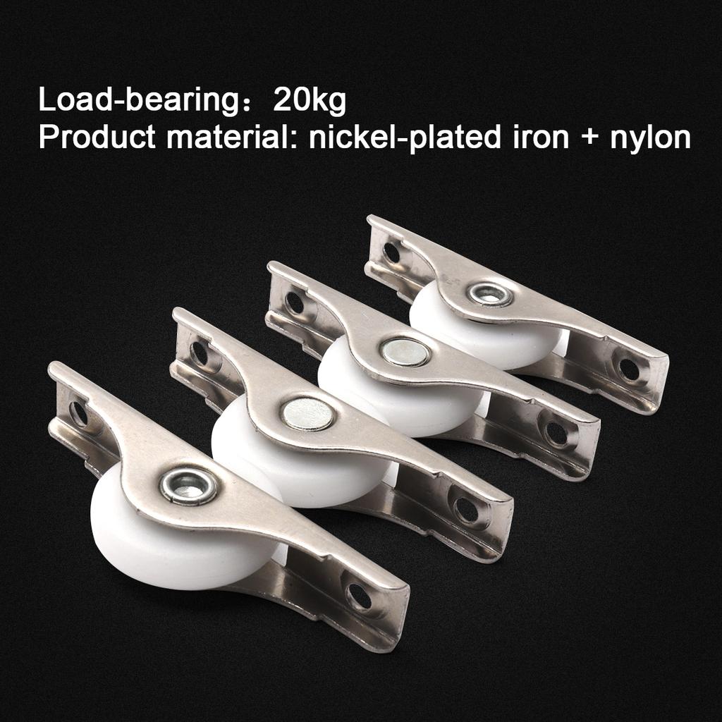 8PCS 25mm Sliding Door Roller Nylon Caster Wheel Pulley Runners for Cabinet Wardrobe Window Furniture Hardware load-bearing 20KG