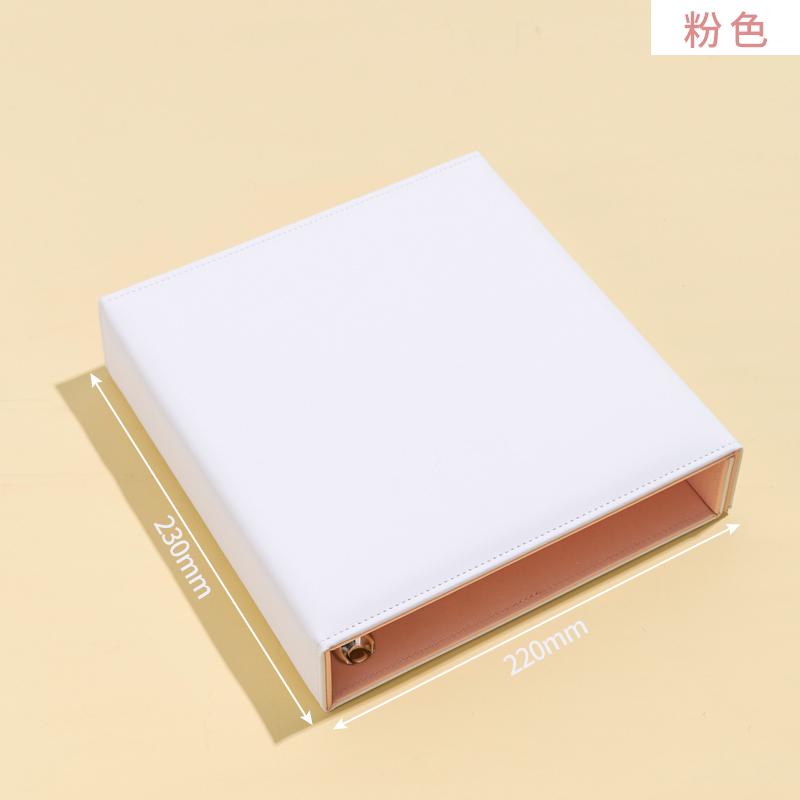 A5 Wide Binder Macaroon Photocard Holder Kpop PU Leather Magnetic Edge Photo Card Collect Book 3inch 4grid Photo Album Korean