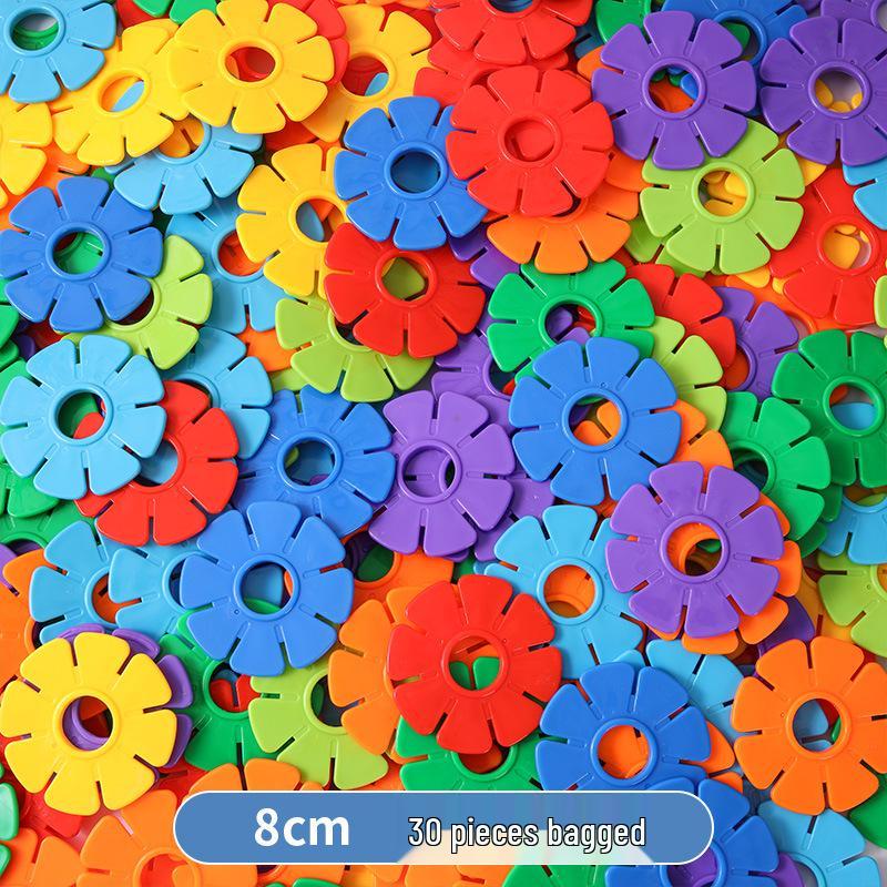 Thickened Snowflake Blocks for Toddlers: Interlocking, Burr-Free, Educational Plastic Building Toys