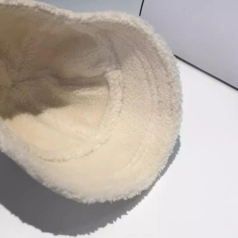 Wide Brim Fleece Baseball Cap Soft Winter Peaked Cap Cute Warm Cap Skiing